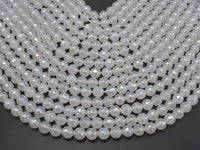 Mystic Coated White Agate, 8mm Faceted Round-RainbowBeads