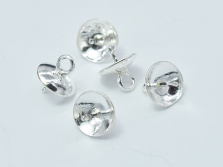 10pcs 925 Sterling silver Cup, 6x6.5mm, For half hole beads-RainbowBeads
