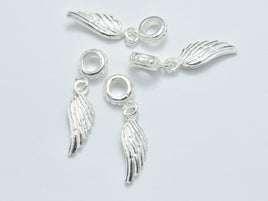 2pcs 925 Sterling Silver Charms, Connector, Angel Wings, 18x6mm-RainbowBeads