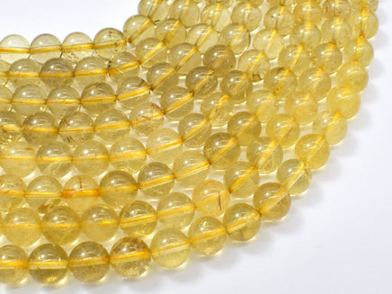 Gold Rutilated Quartz, 8mm Round Beads-RainbowBeads