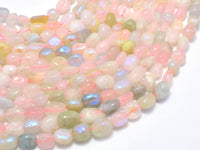 Mystic Coated Beryl, Aquamarine, Morganite, Heliodor, AB Coated, 6x8 Nugget-RainbowBeads