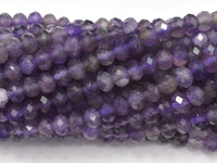 Amethyst Beads, 3x4mm Micro Faceted Rondelle-RainbowBeads