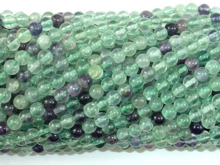 Fluorite Beads, Rainbow Fluorite, 4mm Round Beads-RainbowBeads