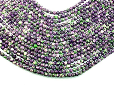 Rain Flower Stone, Purple, 6mm Round Beads-RainbowBeads