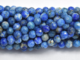 Natural Lapis Lazuli 3.6mm Micro Faceted Round, 15 Inch, Approx. 110 beads, Hole 0.6mm (298025001)-RainbowBeads