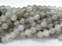 Gray Quartz Beads, Round, 8mm-RainbowBeads