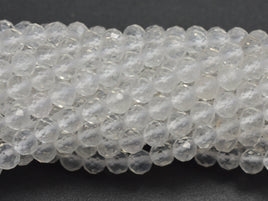 Clear Quartz 3.8mm Micro Faceted Round-RainbowBeads