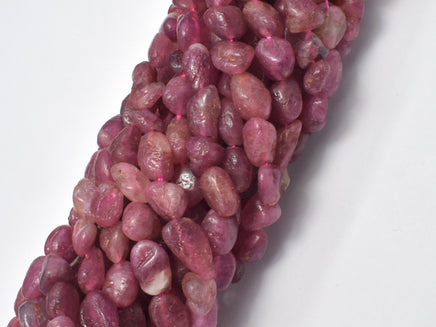 Pink Tourmaline Beads, Approx 6x8mm Nugget Beads-RainbowBeads