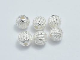 2pcs 925 Sterling Silver Beads, 5.5mm Round Beads-RainbowBeads