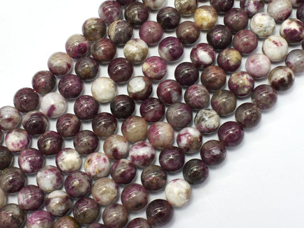 Plum Blossom Tourmaline, 8mm, Round-RainbowBeads