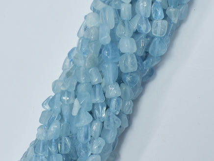 Aquamarine, 6x8mm Nugget Beads, 15.5 Inch-RainbowBeads