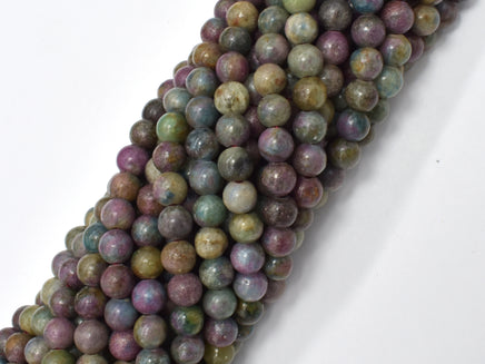 Ruby Apatite, Ruby in Kyanite, 6mm Round Beads-RainbowBeads