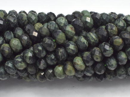 Kambaba Jasper, Green Stromatolite Jasper, 4.8x6.5mm Faceted-RainbowBeads