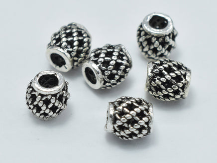 10pcs 925 Sterling Silver Beads, Drum Beads, Spacer Beads, 4x4.5mm-RainbowBeads