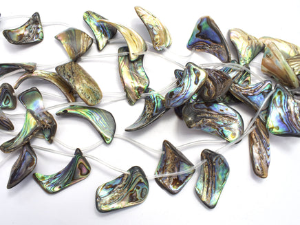 Abalone (18-25)x(28-35)mm Free Form Beads, Side Drilled, 14 Inch-RainbowBeads