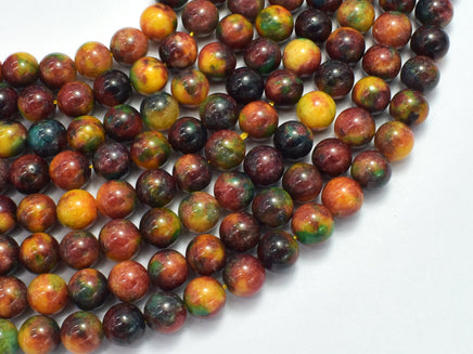 Malaysia Jade - Green & Yellow 8mm Round-RainbowBeads