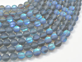 Matte Mystic Aura Quartz-Gray, 6mm (6.5mm) Round-RainbowBeads