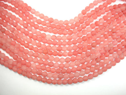 Matte Cherry Quartz Beads, 8mm Round Beads-RainbowBeads