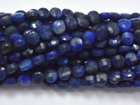 Lapis Lazuli, 4mm Faceted Coin-RainbowBeads
