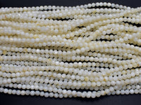 Mother of Pearl Beads, MOP, Creamy White, 4mm Round-RainbowBeads