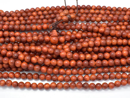 Dragon Blood Wood Beads, 6mm Round Beads, 25 Inch-RainbowBeads