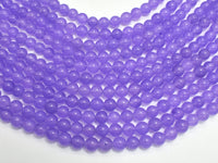 Jade - Purple, 8mm, Round-RainbowBeads