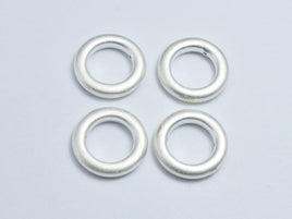 2pcs Matte 925 Sterling Silver Ring, 13mm-RainbowBeads