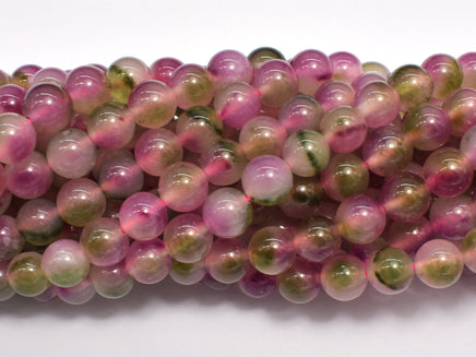 Jade-Fuchsia Green White 8mm Round-RainbowBeads
