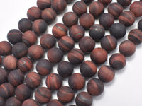Matte Red Tiger Eye Beads, Round, 10mm, 15 Inch-RainbowBeads