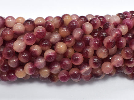 Jade - Red White 7.8mm Round-RainbowBeads