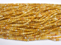 Yellow Jade Beads, 4mm (4.5mm) Round Beads-RainbowBeads