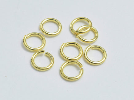 50pcs 24K Gold Vermeil Open Jump Ring, 925 Sterling Silver Open Jump Ring, 4mm-RainbowBeads