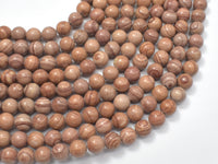 Pink Banded Jasper, 8mm, Round Beads-RainbowBeads