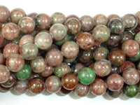 Red Green Garnet, 10mm Round Beads-RainbowBeads