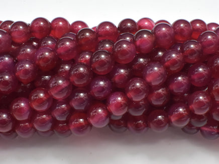 Fuchsia Agate Beads, 8mm Round Beads-RainbowBeads