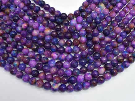 Malaysia Jade - Purple & Blue 8mm Round-RainbowBeads