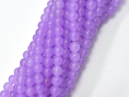 Jade - Purple, 6mm (6.3mm) Round Beads, 14.5 Inch-RainbowBeads