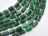 Malachite 7x11mm Faceted Tube-RainbowBeads