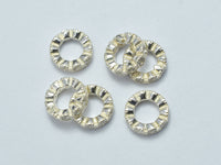 4pcs 925 Sterling Silver Beads, White CZ Spacer, 7.4mm-RainbowBeads
