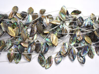 Abalone 13x25mm Curved Marquise Beads, Side Drilled, 14 Inch-RainbowBeads