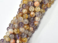 Amethyst, Citrine, 8mm Round Beads, 15 Inch-RainbowBeads