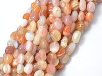 Orange Botswana Agate, 6x9mm Nugget Beads, 15.5 Inch-RainbowBeads