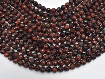 Red Tiger Eye, Faceted Round, 8mm Beads-RainbowBeads