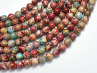 Impression Jasper-Red & Blue 8mm Round-RainbowBeads