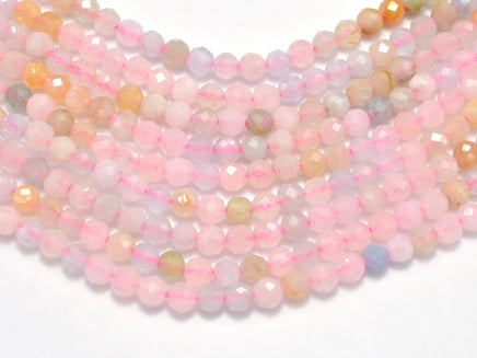 Beryl Beads, Aquamarine, Morganite, Heliodor, 3mm Micro Faceted Round-RainbowBeads