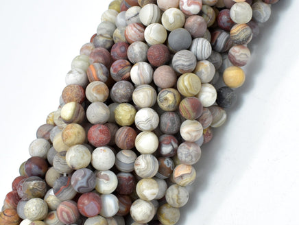 Matte Mexican Crazy Lace Agate Beads, 6mm Round Beads-RainbowBeads