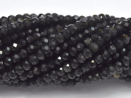 Rainbow Obsidian Beads, 2x2.8mm Micro Faceted Rondelle-RainbowBeads