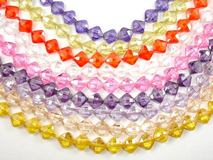 Cubic Zirconia Beads, CZ beads, 6 x 6 mm Faceted Diamond Beads, 6 Inch, 1 strand, 20 beads, Hole 0.8 mm, A quality (DI0606)-RainbowBeads