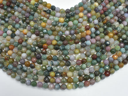 Indian Agate Beads, Fancy Jasper Beads, 6mm Faceted Round Beads-RainbowBeads