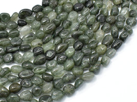 Green Rutilated Quartz Beads, Approx 6x8mm Nugget Beads-RainbowBeads